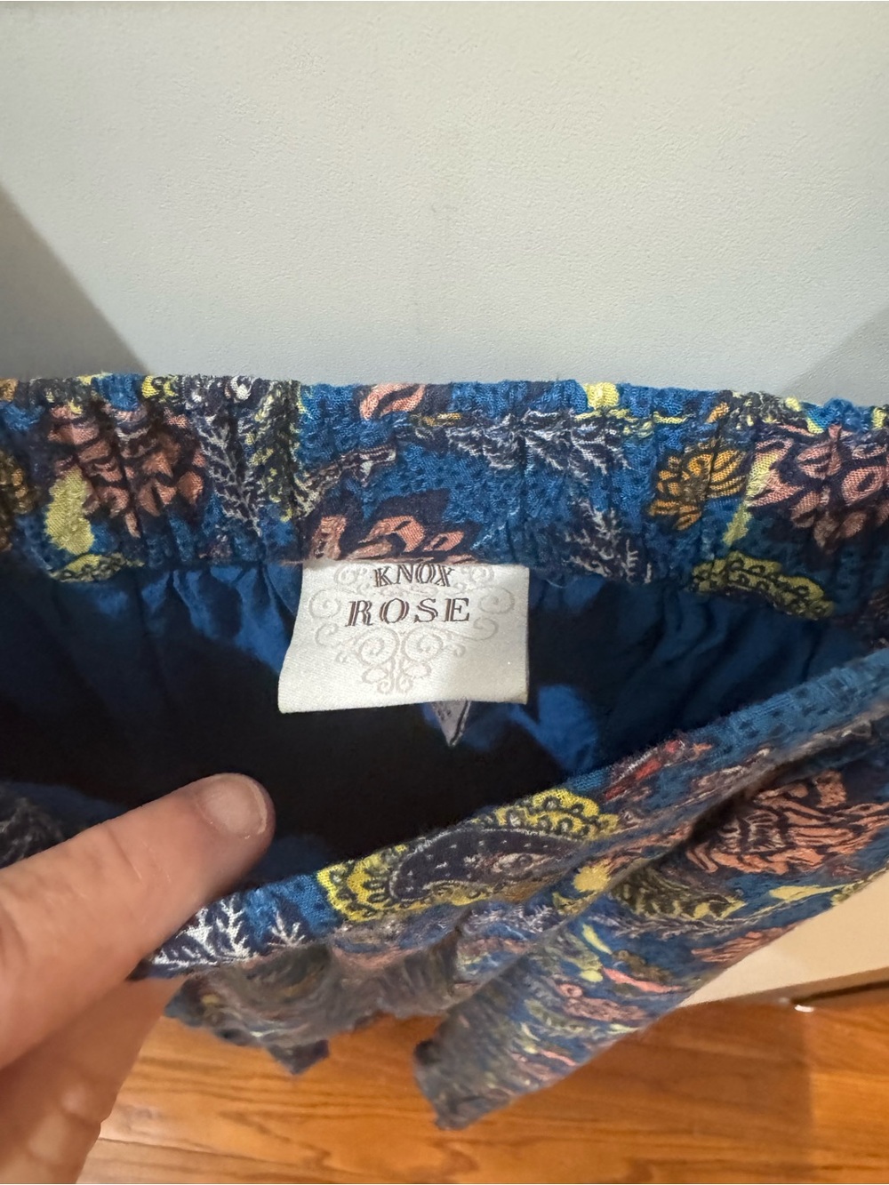 Knox Rose Blue Floral Maxi Dress with Pink and Yellow Accents - Picture 7 of 7